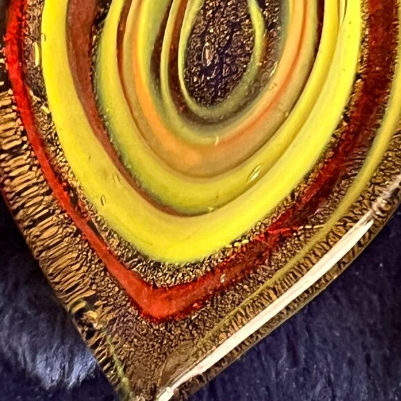 Lampwork & Dichroic Glass Teardrop Pendant - Picture 2 of 8